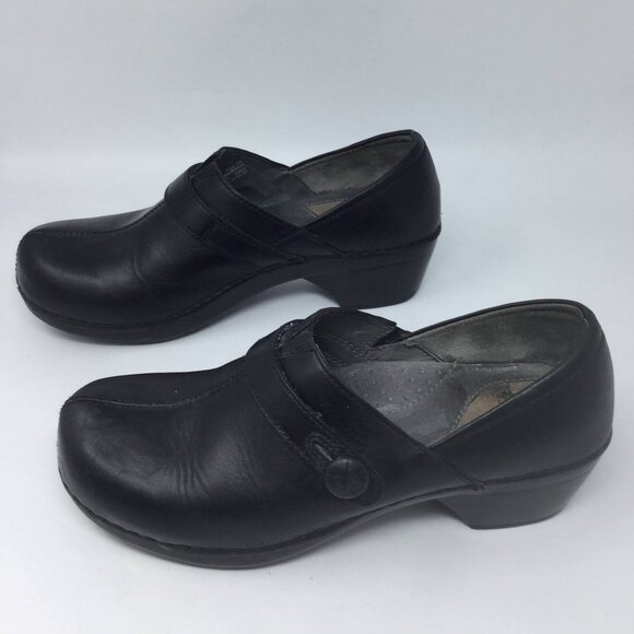 Dankso Clog Slip On Black Leather 38 - Picture 3 of 13